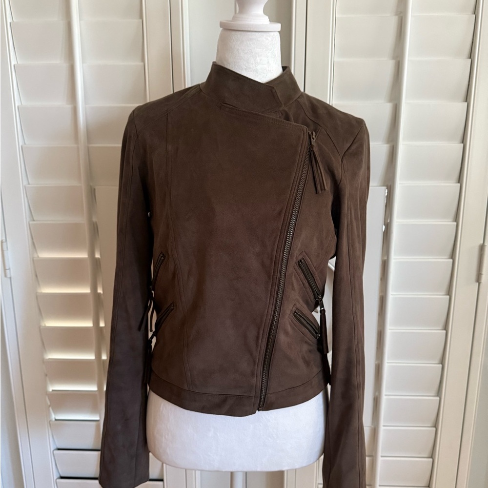 Lavender Brown faux suede jacket
